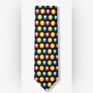 NEW Wild Ties Orthodontist Dentist Color Test Black Tie, Colorful,‎ Teeth